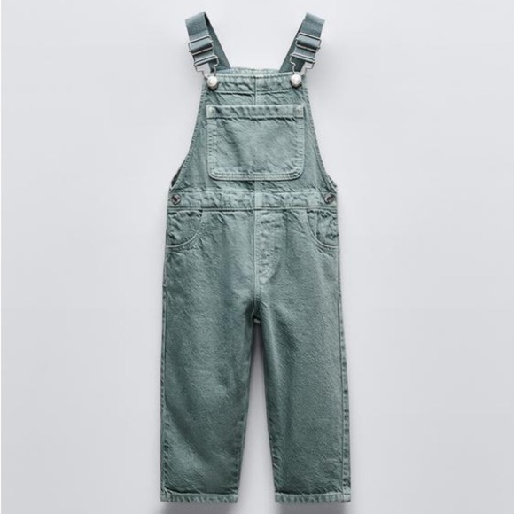 Zara Kids Toddler Denim Olive Green One Piece size 2-3 years - Picture 1 of 3